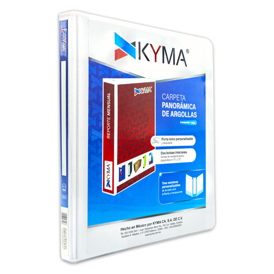 Carpeta KYMA herraje en O 0.5 pulgadas color blanco tamaño carta