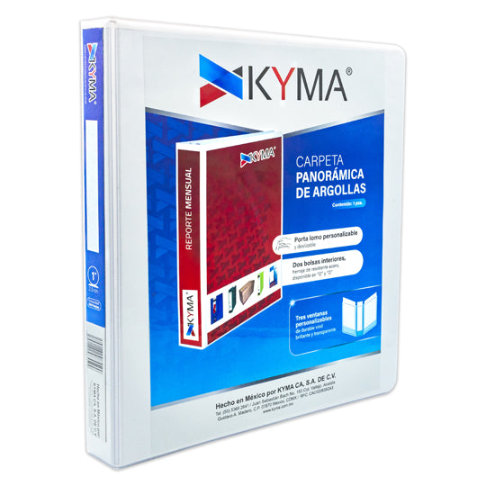 Carpeta KYMA herraje en O 1 pulgada color blanco tamaño carta