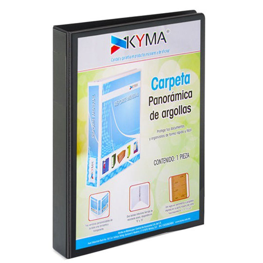 Carpeta KYMA herraje en O 1 pulgada color negro tamaño carta