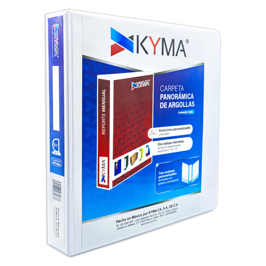 Carpeta KYMA herraje en D 1.5 pulgadas color blanco tamaño carta