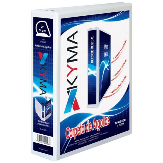 Carpeta KYMA herraje en D 2 pulgadas color blanco tamaño carta