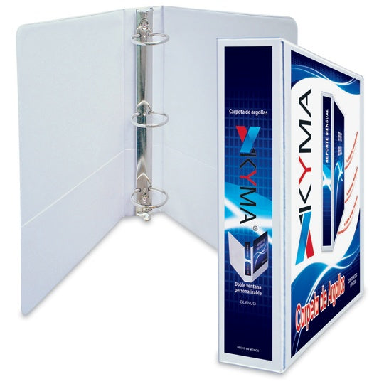 CARPETA KYMA herraje en O 2.5 pulgadas color blanco tamaño carta