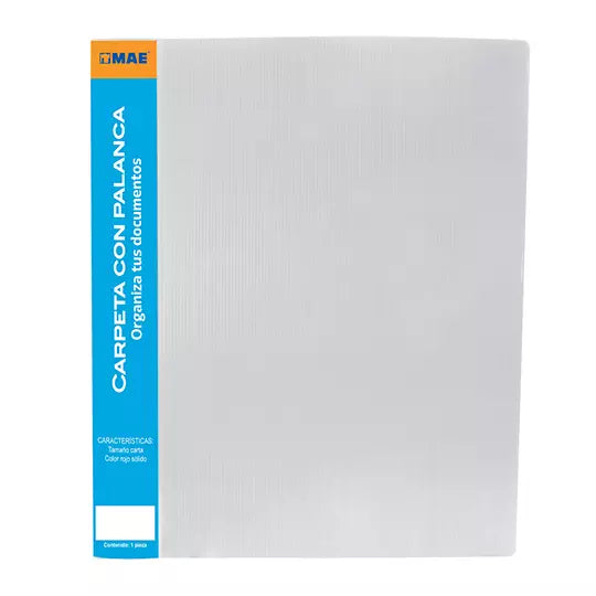 Carpeta con palanca MAE carta, color transparente