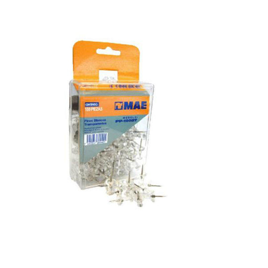 Pines MAE Transparentes - caja con 100 piezas