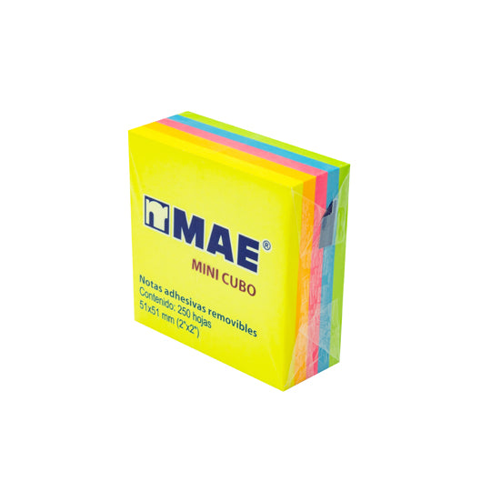Block de Notas Adhesivas MAE, Surtido Neon - Block con 250 Notas