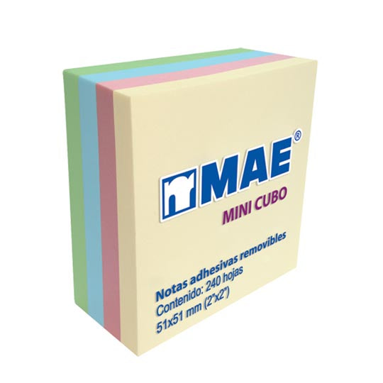 Block de Notas Adhesivas MAE, Surtido Pastel - Block con 240 Notas