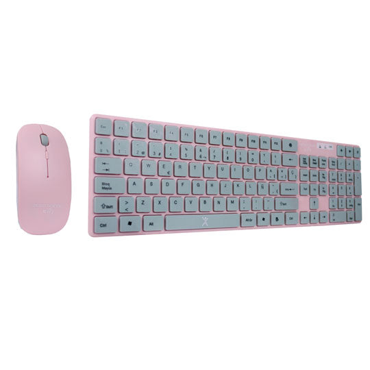 Kit teclado y mouse PC-201069 Perfect Choice, Inalámbrico, Rosa