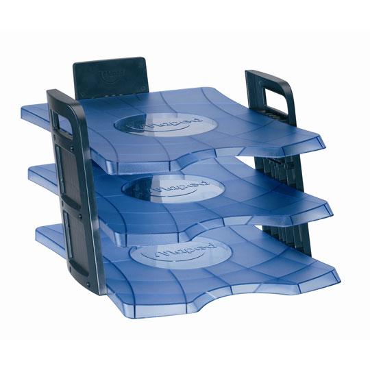 Charola de Plástico Essentials Maped de Tres Nieveles Tamaño Carta / Oficio, Azul - 1 Pieza