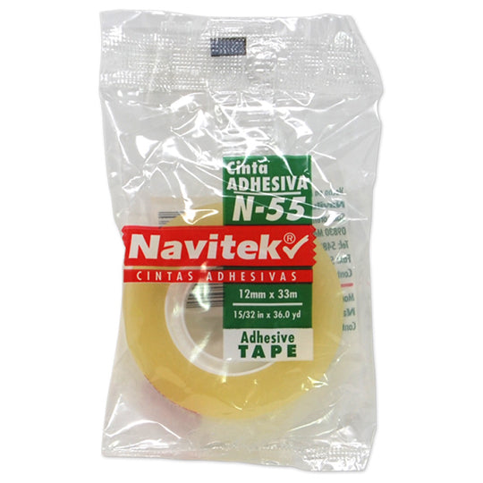 Cinta Adhesiva Navitek Transparente de 12mm x 33m - 1 pieza