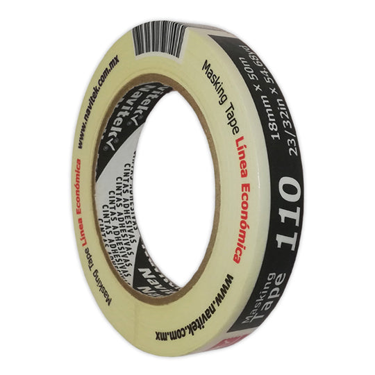 Cinta Masking Tape Navitek Color Natural de 18mm x 50m - 1 Pieza
