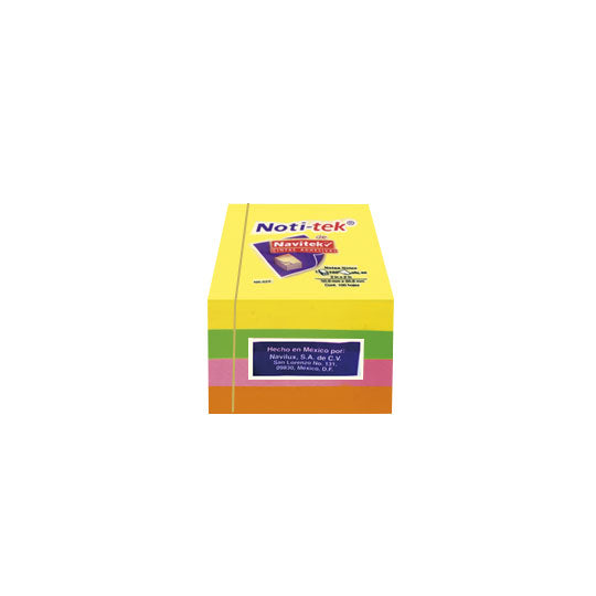 Notas Adhesivas Navitek 4 Surtido Neón 3" x 3" - Block con 400 Hojas