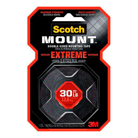 Cinta Doble Cara Scotch Color Gris de 25.4mm x 1.52m - 1 Pieza