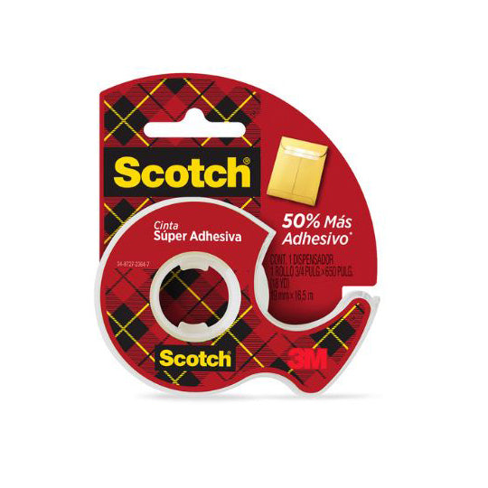 Cinta Adhesiva Scoth con Despachador 19mm x 16.5m - 1 Pieza