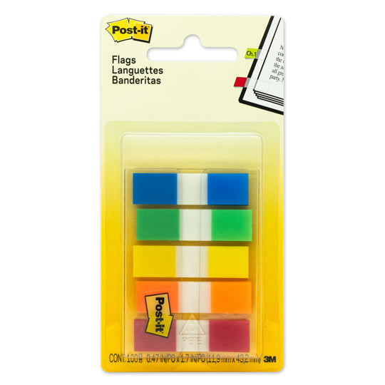 Minibanderitas Post-it, Neón - Estuche con 5 Blokcs