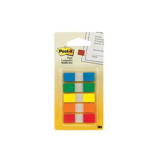 Banderitas Adeshivas POST-IT, Colores Primarios - Estuche con 5 Blocks