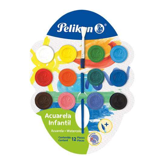 Acuarela Infantil PELIKAN con 12 pastillas
