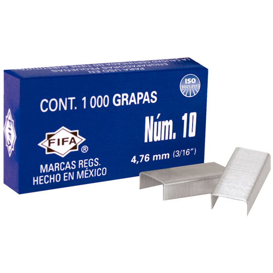 Grapas FIFA no. 10 3/16 (4.76 mm) - caja con 1000 grapas