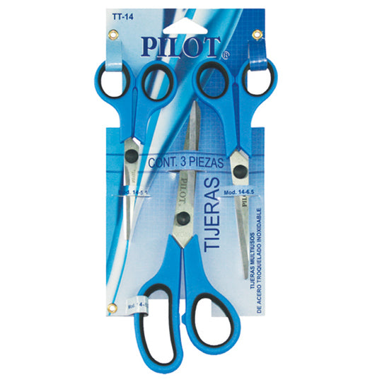 Tijeras multiusos de acero inoxidable TT-14 PILOT - 3 piezas