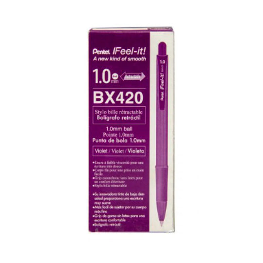 Bolígrafo Ifeel-it Punto Mediano 1.0mm, Violeta - Caja con 12 Piezas