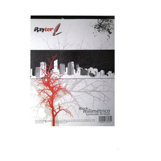 Block tamaño carta RAYTER milimétrico con 50 hojas