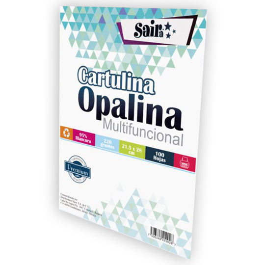 Cartulina opalina blanca tamaño carta blancura 95% 220g