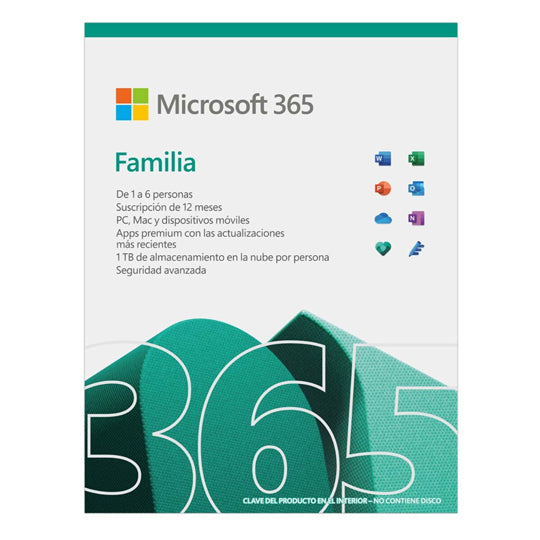 Microsoft 365 Familia, Caja - 1 Año