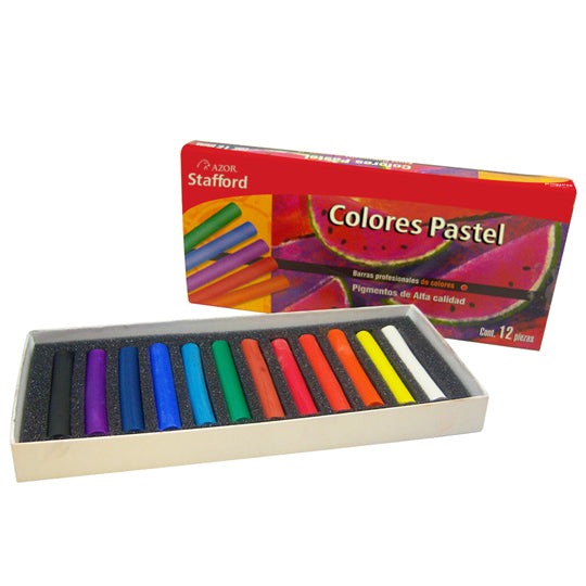 Gises Stafford Colores Pastel Seco, Surtidos - Caja con 12 Piezas