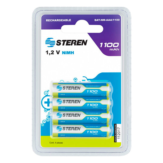 Pila recargable STEREN AAA/1100 blister - 4 pilas