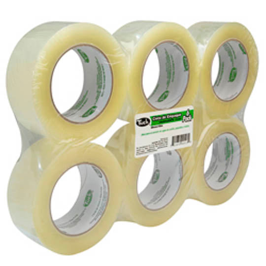 Cinta de Empaque Tuk Transparente de 48mm x 150m - Paquete con 6 piezas