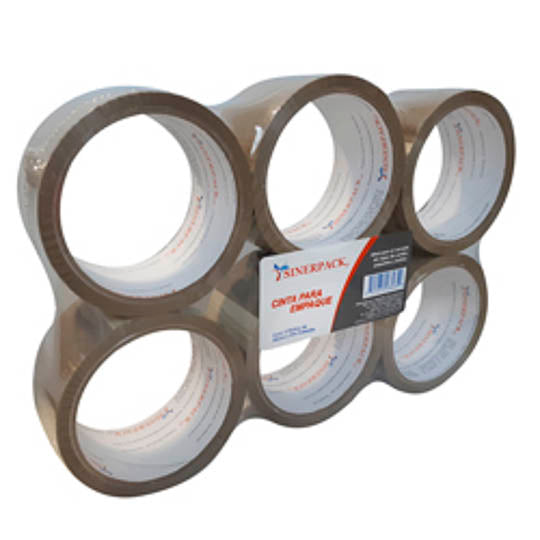 Cinta de Empaque Tuk Canela de 48mm x 50m - Paquete con 6 piezas