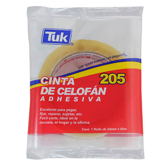 Cinta Adhesiva Tuk Transparente de 24mm x 65m - 1 pieza