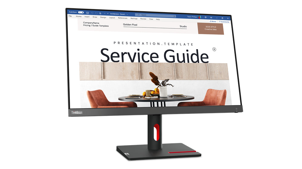 Monitor LED Lenovo ThinkVision S24i-30 de 24", Class Full HD, relación 16:9, color negro oscuro