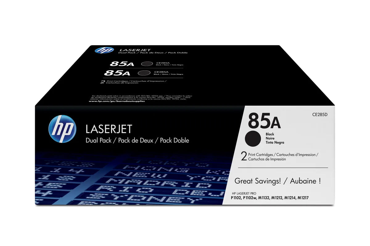 CE285AD Tóner HP 85A Paquete Doble Negro Original, 2 x 1600 Páginas