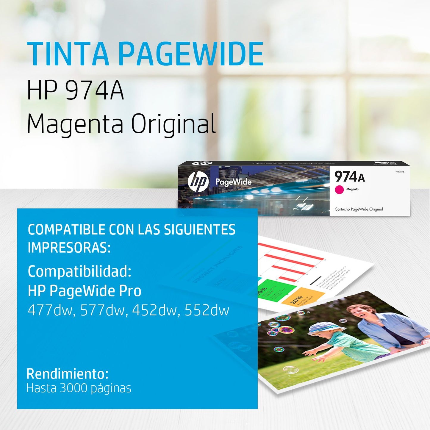 L0R90AL Cartucho HP 974A Magenta Original, 3000 Páginas