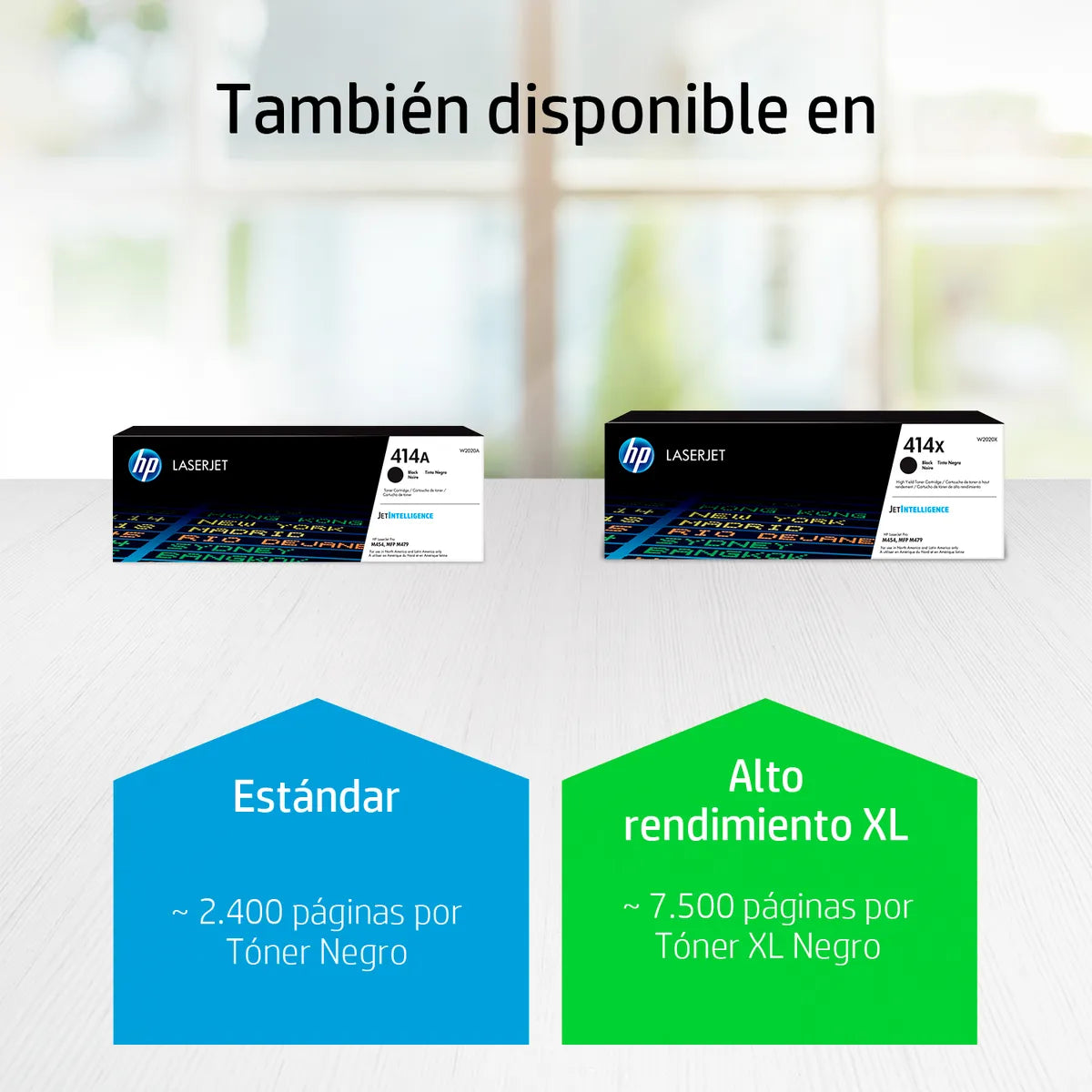 W2020X Cartucho de tóner original de alto rendimiento HP LaserJet 414X negro