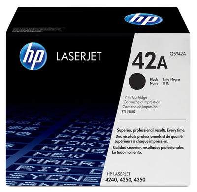 Tóner HP 42A Negro Q5942A | Original para HP LaserJet 4240, HP 4250 and 4350 Printer series