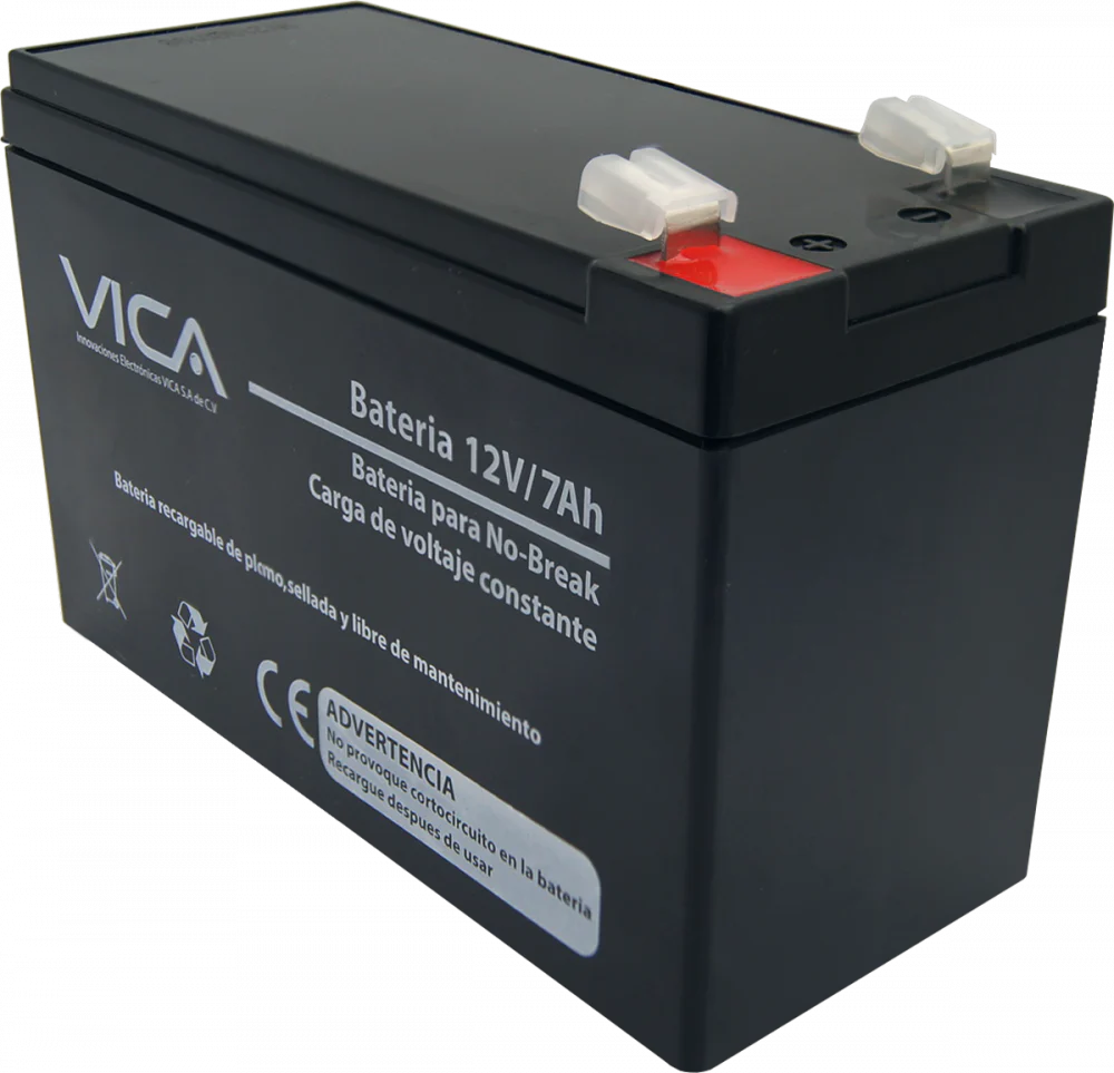 VICA Bateria 12V / 7AH, batería de reemplazo para todo tipo de No-Break, Voltaje Nominal 12V y Capacidad Nominal de 7AH