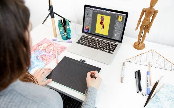 Tableta Intuos Wacom creative pen medium Bluetooth, color Pistacho