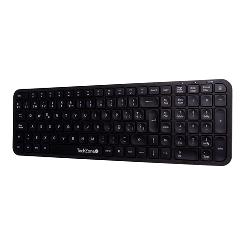 Kit teclado y mouse TZCOMBINA05 Techzone, Inalámbrico, Negro