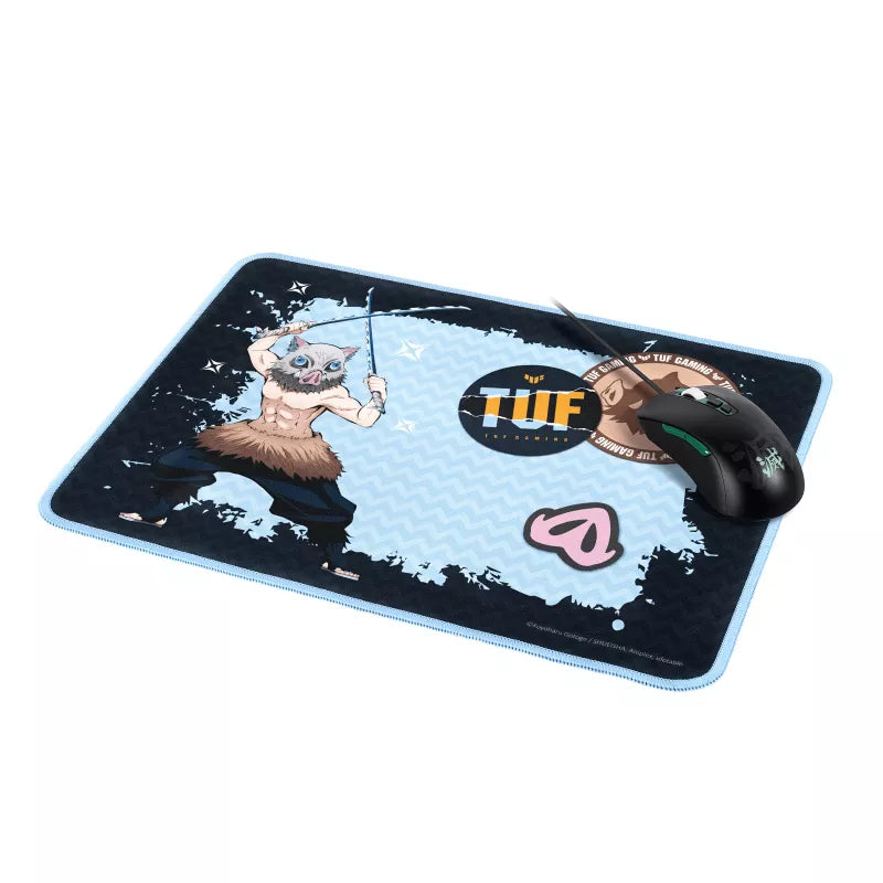 Mousepad TUF Gaming P1 Demon Slayer Inosuke Asus, 260 X 360, Negro/Azul claro