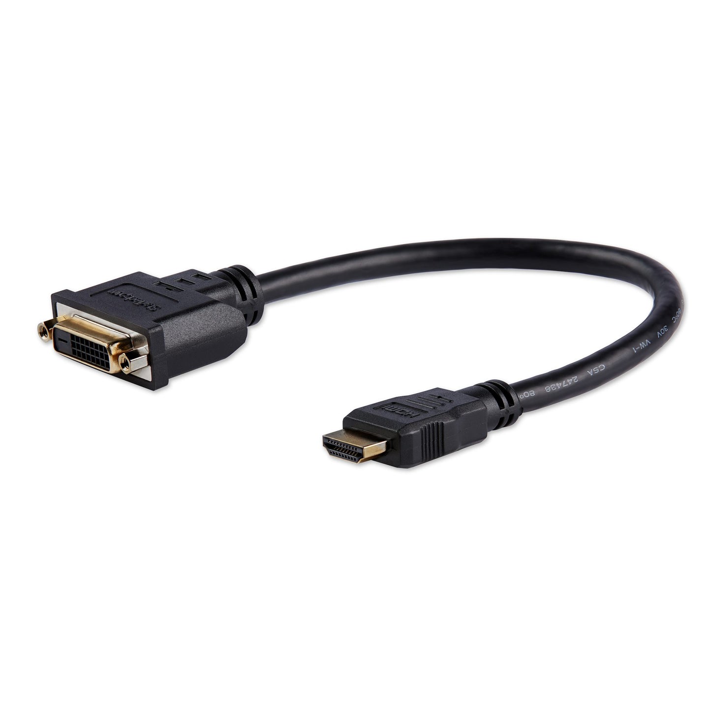 Adaptador STARTECH de 20cm HDMI® a DVI - DVI-D Hembra - HDMI Macho - Cable Convertidor Video, negro
