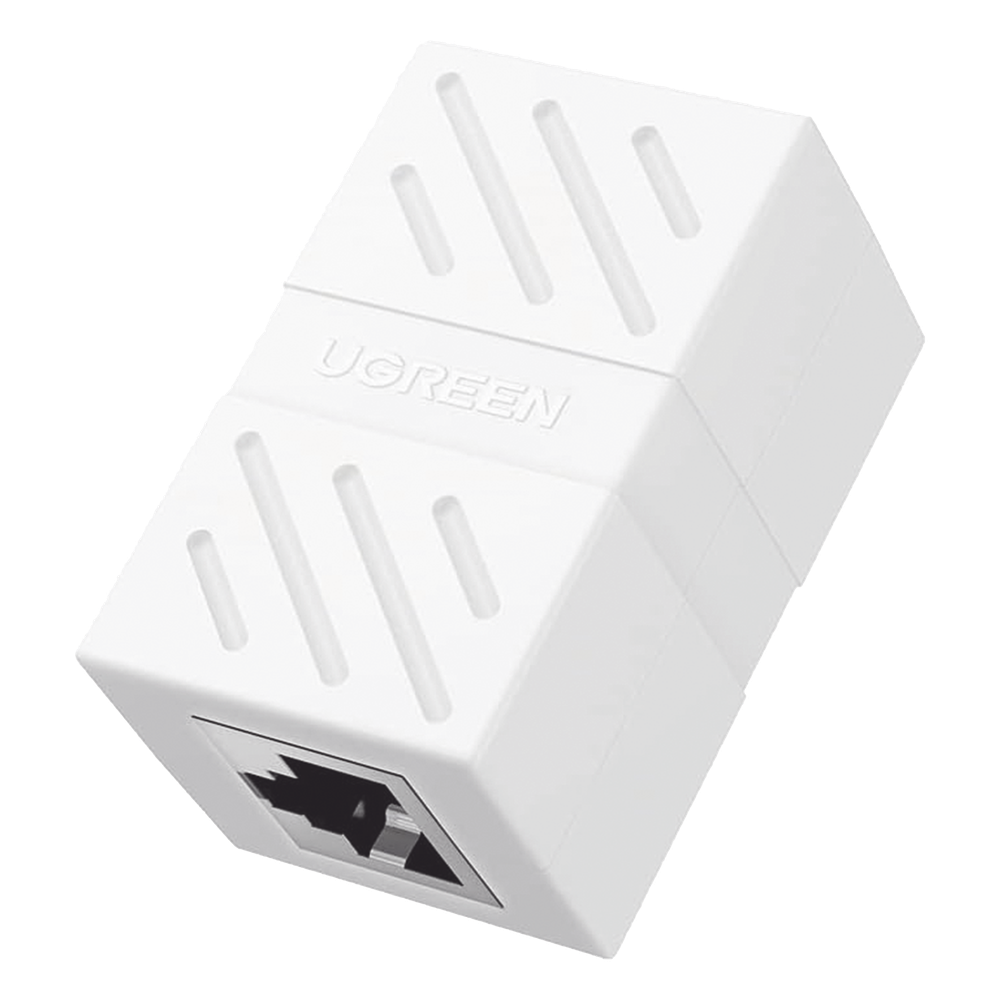Acoplador RJ45 UGREEN | Extensor Cable Ethernet Hembra-Hembra | 10Gbps PoE | Cat5e Cat6 Cat6A Cat7 | TIA/EIA 568-C.2 | ABS Ignífugo | Blanco | SKU 20311
