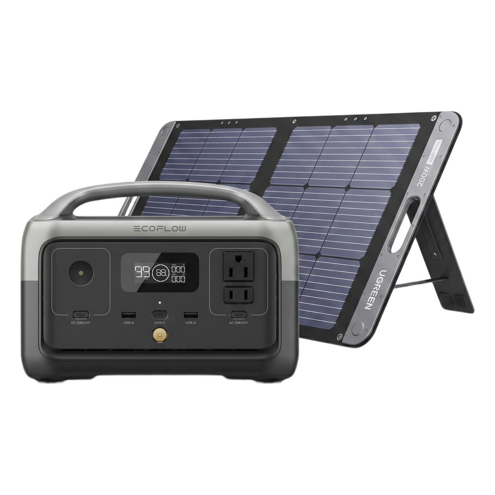 Kit Estación Energía UGREEN KITEFR60015113 | 256Wh LFP LiFePO4 | Inversor 300W Onda Sinusoidal Pura | Panel Solar 100W | USB-C 60W | IP67 | Wi-Fi | UPS Solar Campo | SKU KITEFR60015113