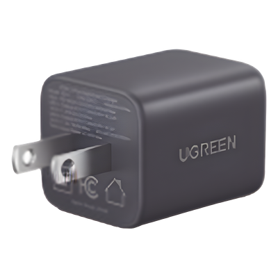 Cargador GaN 20W UGREEN 55533 | USB-C PD 3.0 + USB-A QC 3.0 | Dual 15W+5W | ThermalGuard | 43×33mm | iPhone 16/15 | Samsung S25 | SKU 55533