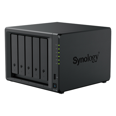 NAS Synology DiskStation DS1525+ | 5 Bahías Exp. 15 | AMD Ryzen V1500B 8T DDR4 ECC | 2×2.5GbE + 10GbE | M.2 NVMe Caché SSD | 300TB | VMware Hyper-V | Active Backup | SKU DS1525+