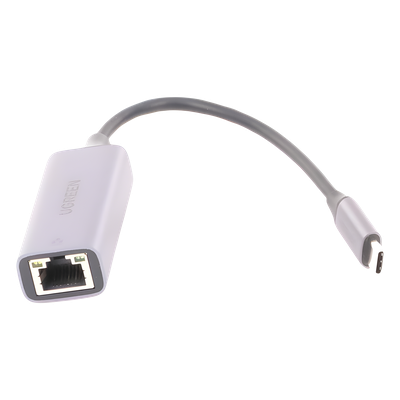 Adaptador de Red USB-C 3.1 (5 Gbps) a RJ45 | Thunderbolt 3 | Admite 10/100/1000 Mbps | Chip Inteligente | Amplia Compatibilidad | Caja de Aluminio | Longitud del cable 10 cm.