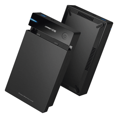 Carcasa de Disco Duro para 3.5" y 2.5" (Enclosure) | Con Cable USB 3.0 | Para HDD 3.5" / SSD 2.5" | SATA I/II/III | UASP | Hasta 16 TB | Compatible con Windows, Linux, Mac OS | No Requiere Controlador | Cable 1m | Incluye Adaptador d