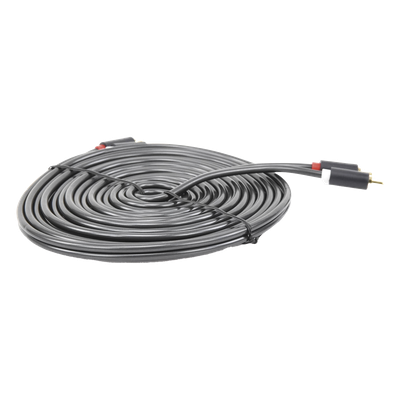 Cable de Audio 2 RCA Macho a 2 RCA Macho / 5 Metros (16.40 Pies) / Color Negro / Alta Calidad / Anillos de Goma para Asegurar un Agarre Firme al Instalar o Quitar el Cable