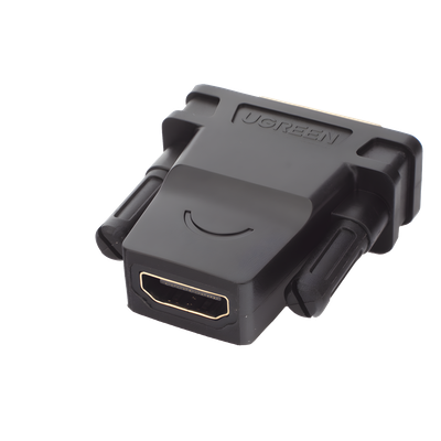 Adaptador DVI-D a HDMI UGREEN | DVI 24+1 Macho a HDMI Hembra | PC Workstation a Monitor TV Proyector | 1080p@60Hz | Pasivo Sin Conversión | Conectores Oro | SKU 20124