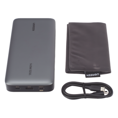 Power Bank UGREEN 90597M | 25,000mAh 145W | 100W MacBook + 45W iPad Simultáneos | PD 3.0 QC 3.0 FCP SCP | Recarga en 2h | 92.5Wh Apto Avión | Pantalla | Gris | Cable 50cm | SKU 90597M
